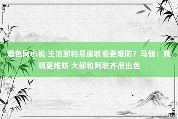 酒色网小说 王治郅和易建联谁更难防？马健：姚明更难防 大郅和阿联齐很出色